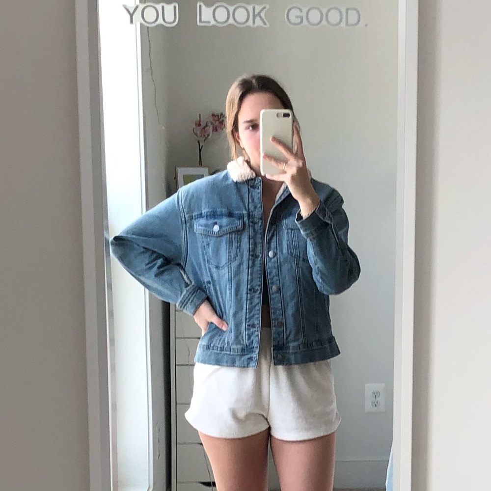 like new denim jacket with fleece inside and color - Picture 7 of 15